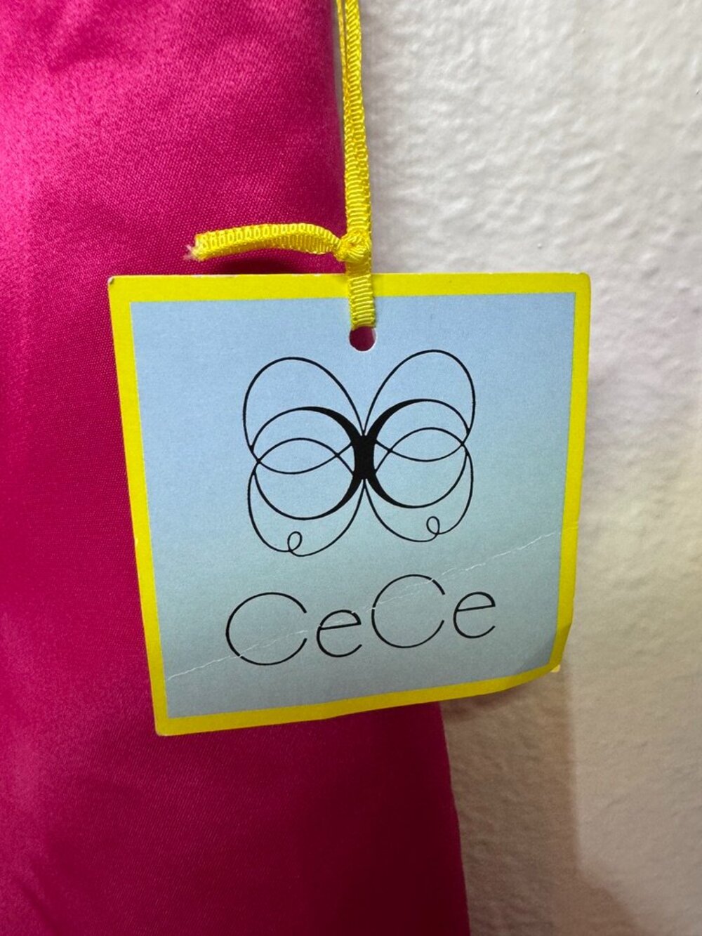 Cece Fuschia Satin Sleeveless Sheath MIni Dress Drop Waist Ruffle Hem Size 8 - Picture 4 of 14